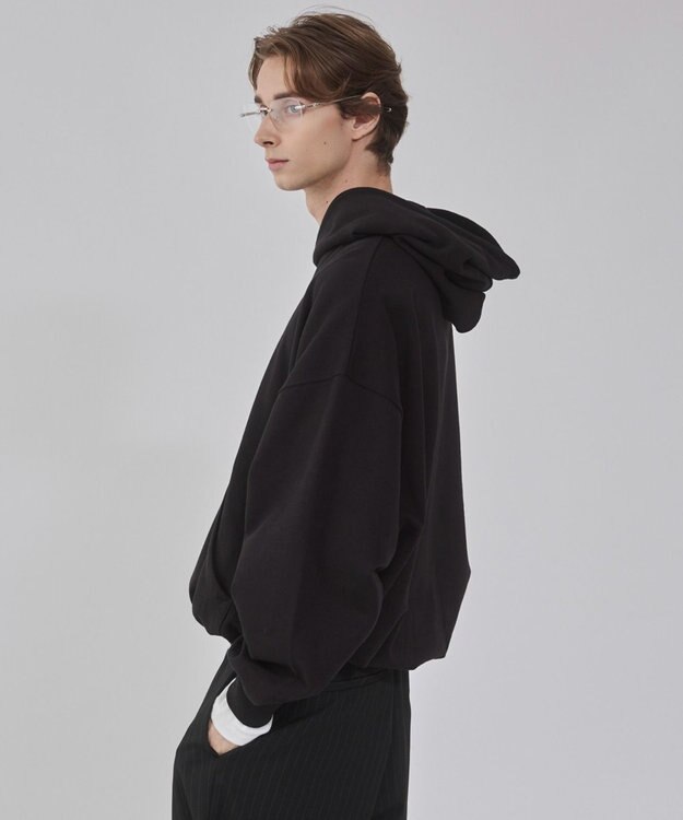 WEGO 【ユニセックス着用ITEM】バルーンクロップドプルパーカー ブラック