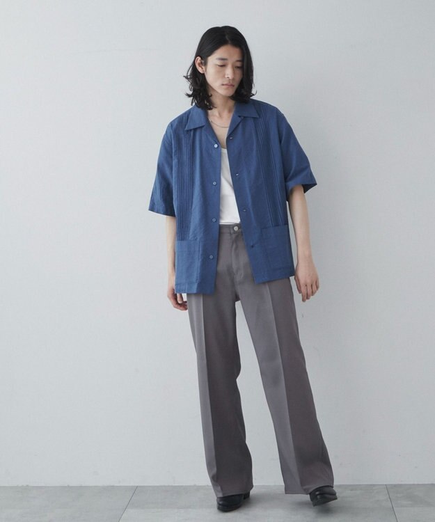 WEGO 【ユニセックス着用ITEM】キューバシャツ ブルー