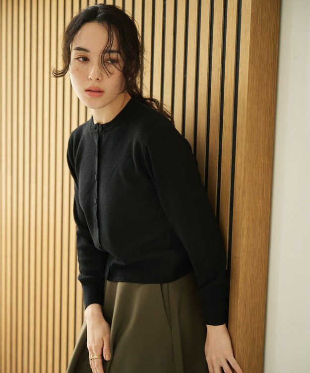 #Newans 【カシミヤ混】コンパクトニットカーディガン ブラック