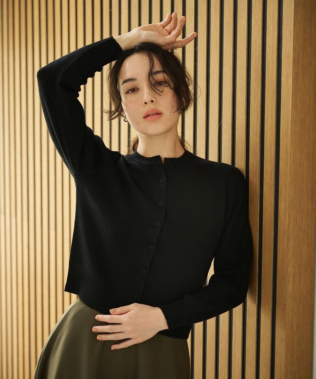 #Newans 【カシミヤ混】コンパクトニットカーディガン ブラック