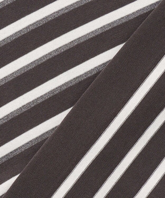 J.PRESS LADIES COTTON ACETATE DRY ニット Tシャツ ダークブラウン系