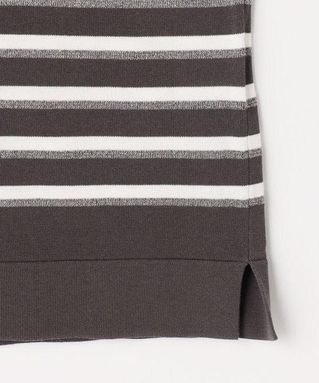 J.PRESS LADIES COTTON ACETATE DRY ニット Tシャツ ダークブラウン系