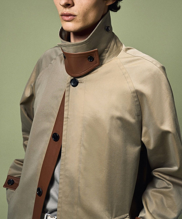 JOSEPH HOMME コットンシルクギャバジン　ステンカラーコート ベージュ系