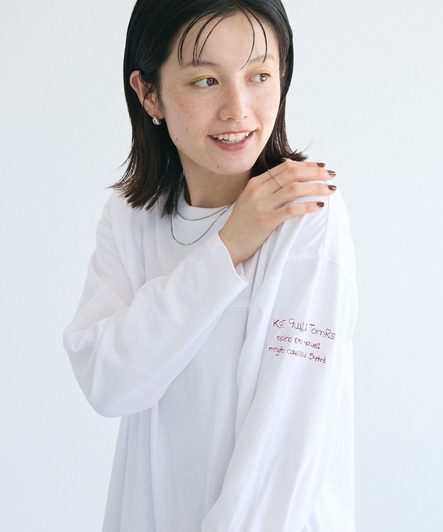 CRAFT STANDARD BOUTIQUE ワンポイント刺繍長袖チュニック White