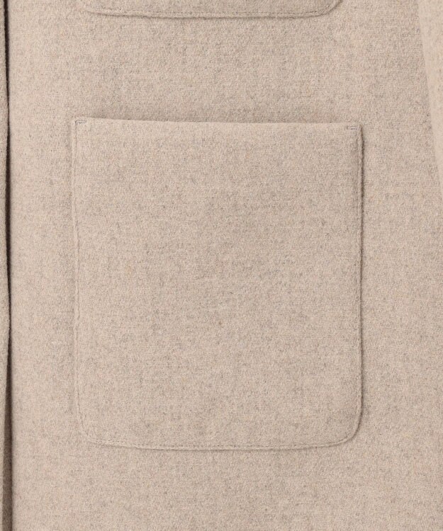 UNFILO ウールブレンド ノーカラーコート グレージュ