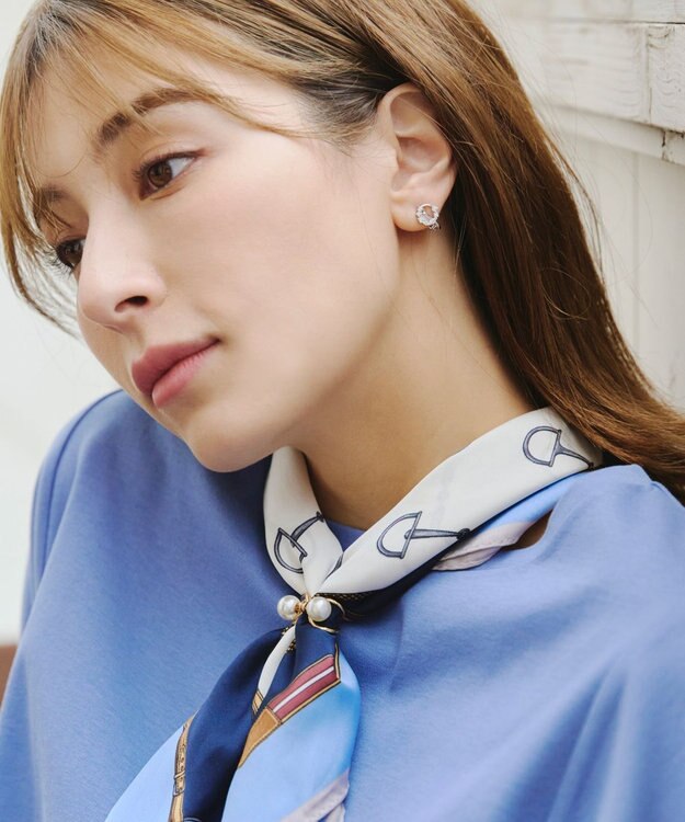 Tiaclasse パール付きスカーフリング ゴールドA