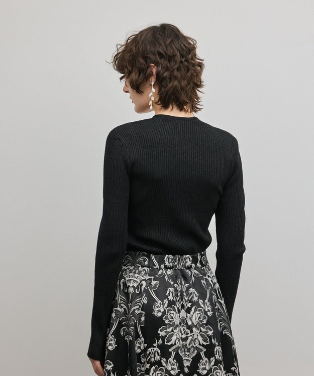 GRACE CONTINENTAL スクエアリブニットトップ ブラック