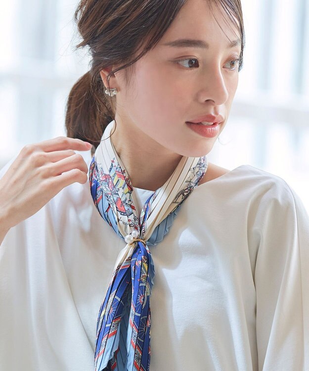 Tiaclasse パール付きスカーフリング ゴールドA