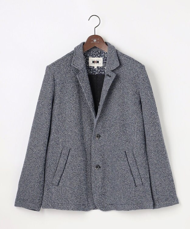 JOSEPH ABBOUD 【ストレッチ/カーディガンジャケット】コットンメランジジャージー ジャケット ネイビー系