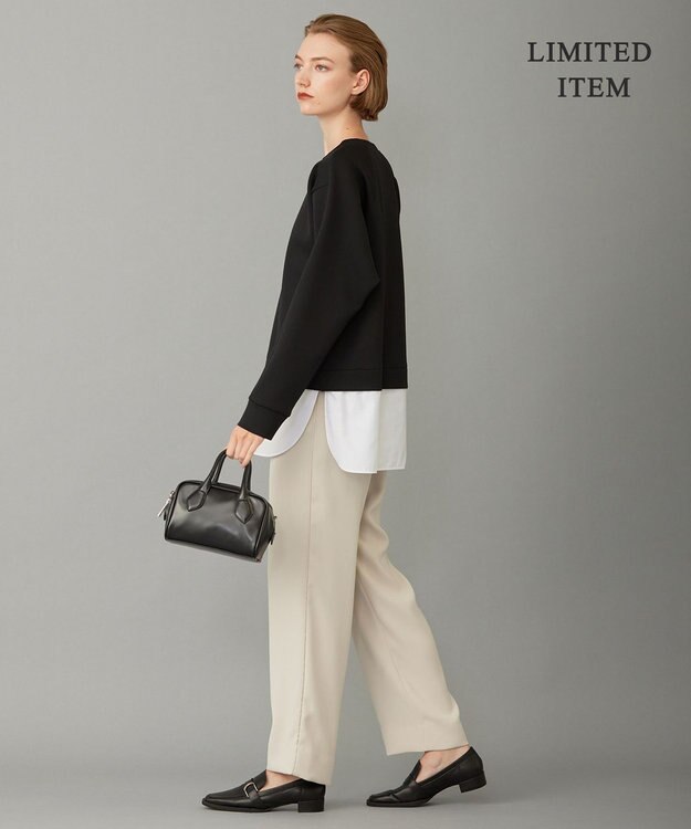 ICB 【WEB限定・洗える】 ヘヴィダンボール シャツコンビプルオーバー ブラック系