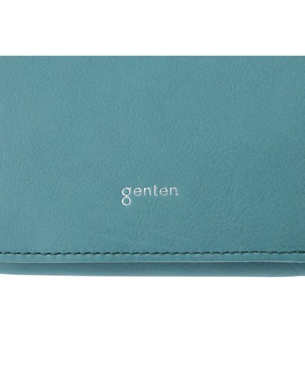 genten ピア ボックス2つ折り財布 ブルーグリーン