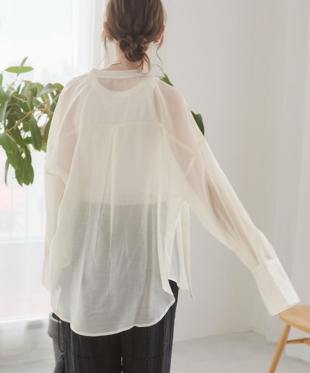 WEGO 【ANGIE VINTAGE】シアーシャツ ライトベージュ