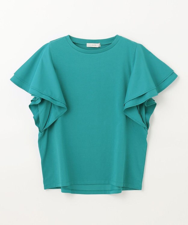 ANY 【シワになりにくい】ダブルフレアスリーブカットソー グリーン