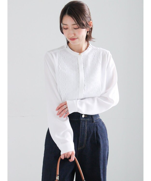 Te chichi フロントレースブラウス オフホワイト
