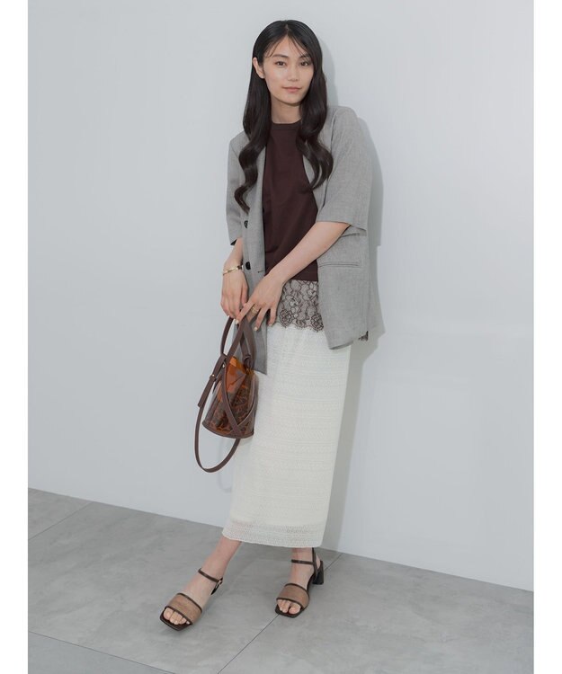 Te chichi レースプリーツナロースカート《2026 SUMMER LOOK item》 オフホワイト