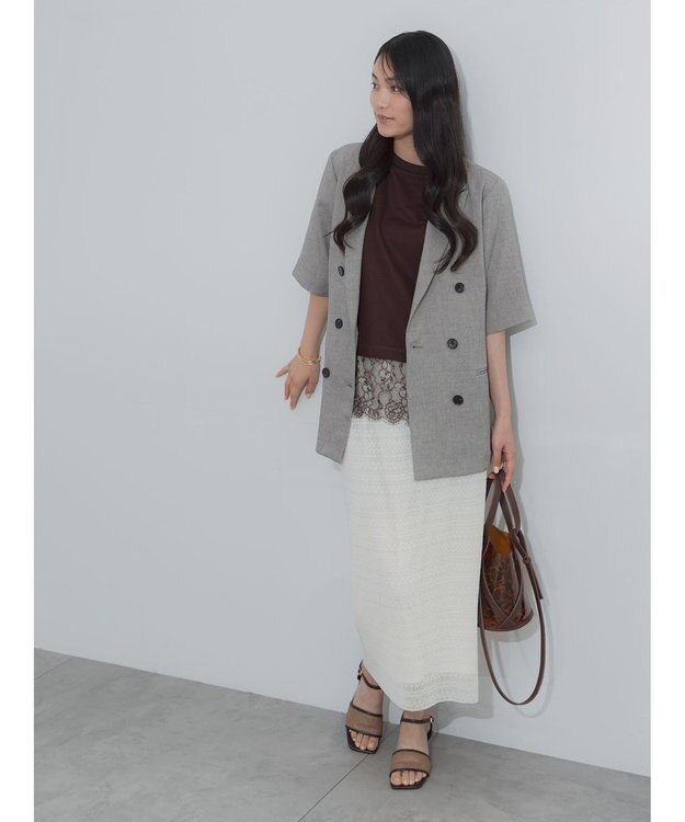 Te chichi レースプリーツナロースカート《2026 SUMMER LOOK item》 オフホワイト