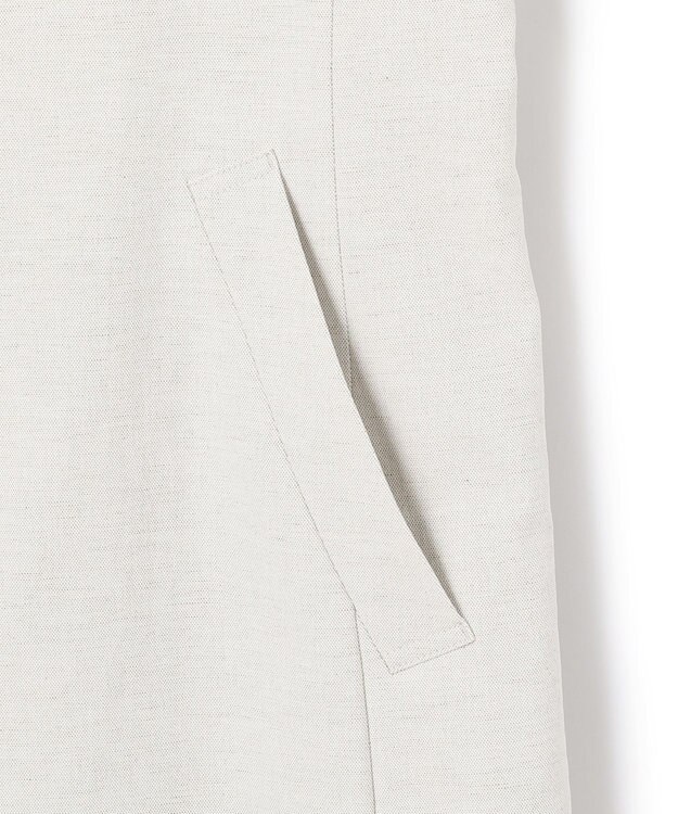 23区 L 【セットアップ対応】オックスストレッチ ノーカラー ジレ ライトグレー系