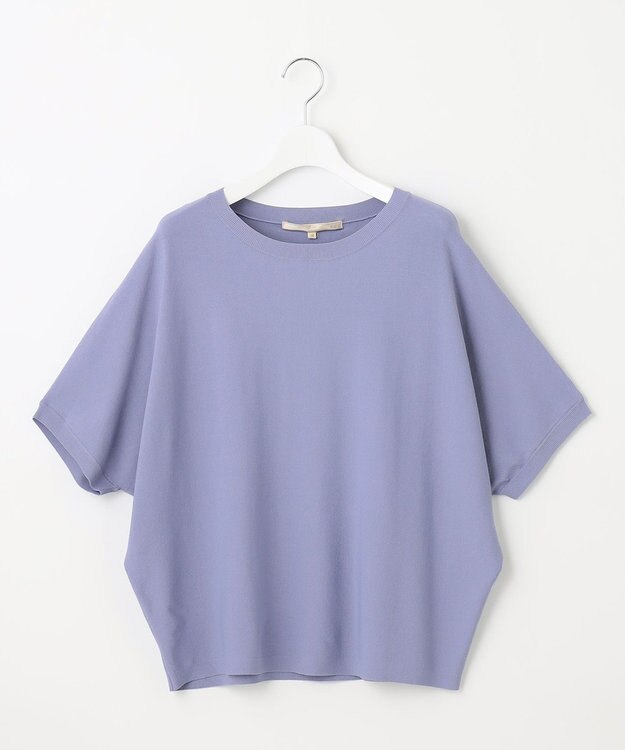 自由区 【好評につき新色追加・9色展開・洗える・XSサイズあり】クレープストレッチドルマン ニット ダルブルー系