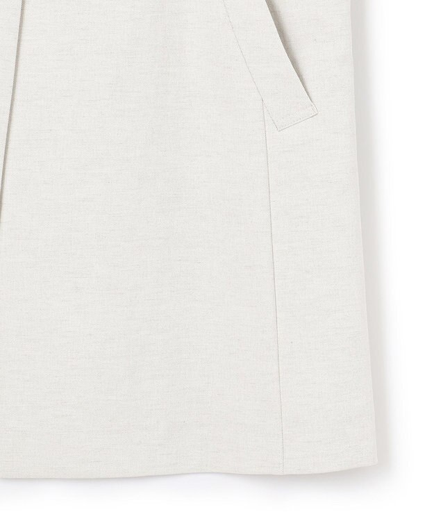 23区 L 【セットアップ対応】オックスストレッチ ノーカラー ジレ ライトグレー系