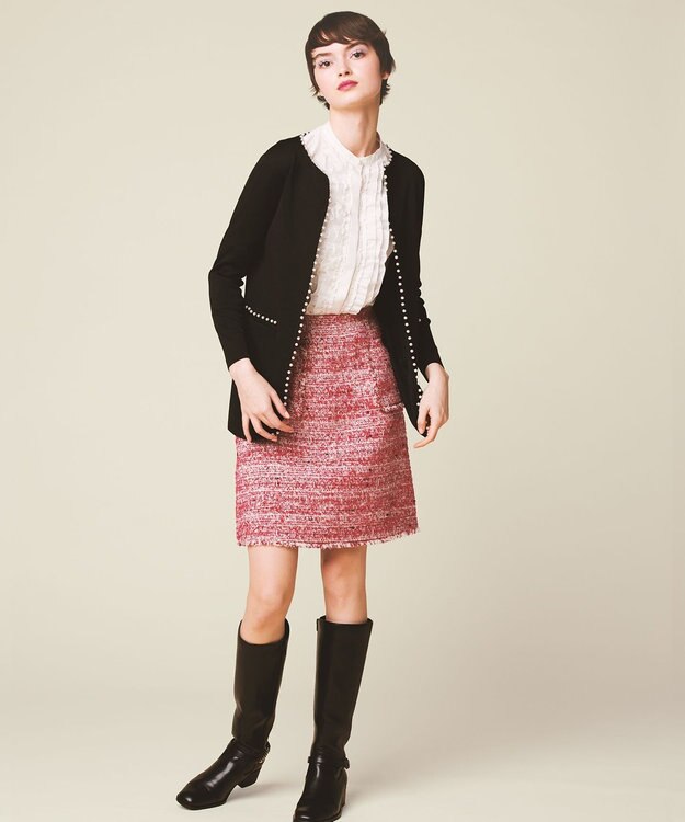 TOCCA CAMELOT TWEED スカート オールドローズ系