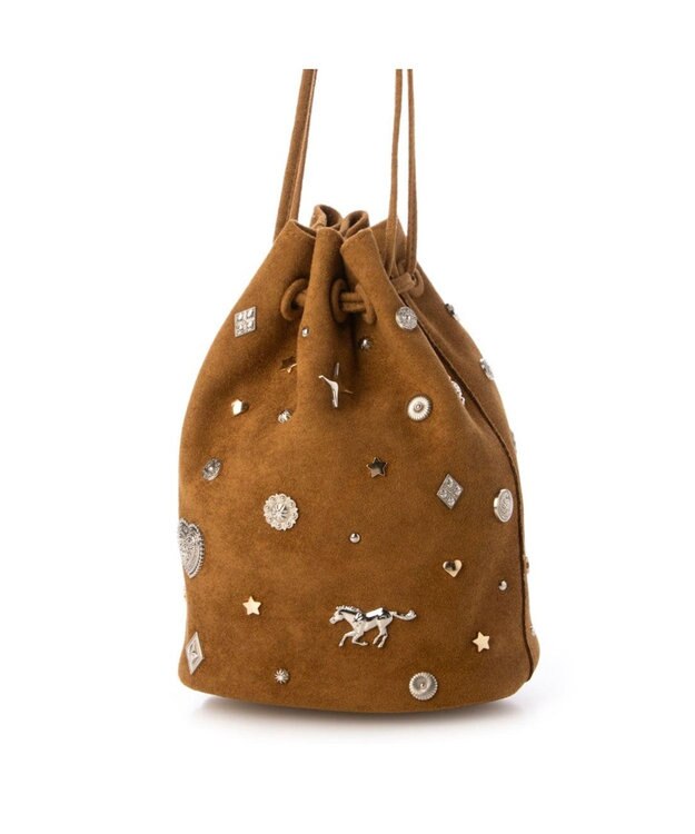 UNBILLION カカトゥ kakatoo / スエード調スタッズドロストバッグ キャメル