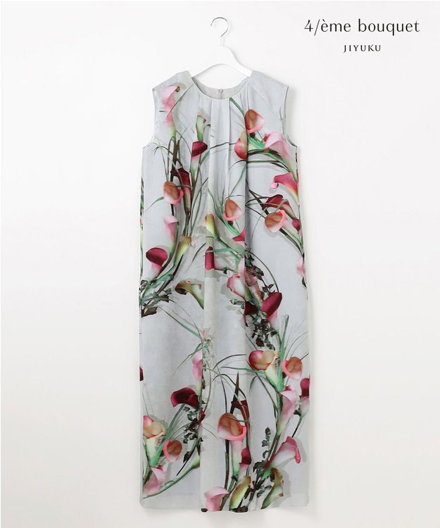 自由区 【カトリエムブーケ】Calla カラーモチーフドレス サンドベージュ