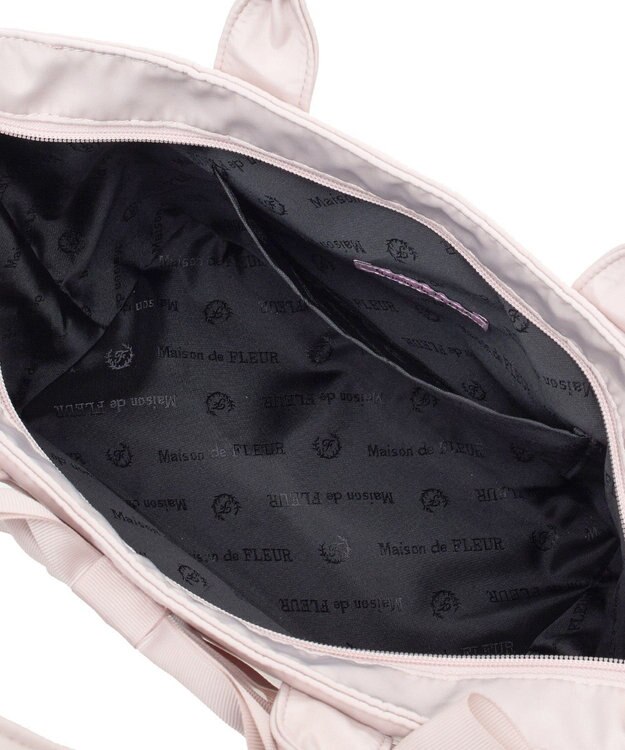 Maison de FLEUR ボリュームリボン2Wayトートバッグ Grayish Pink