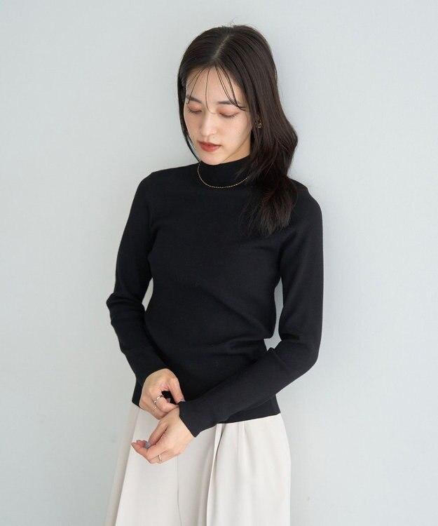 YECCA VECCA ハイネックリブニット Black