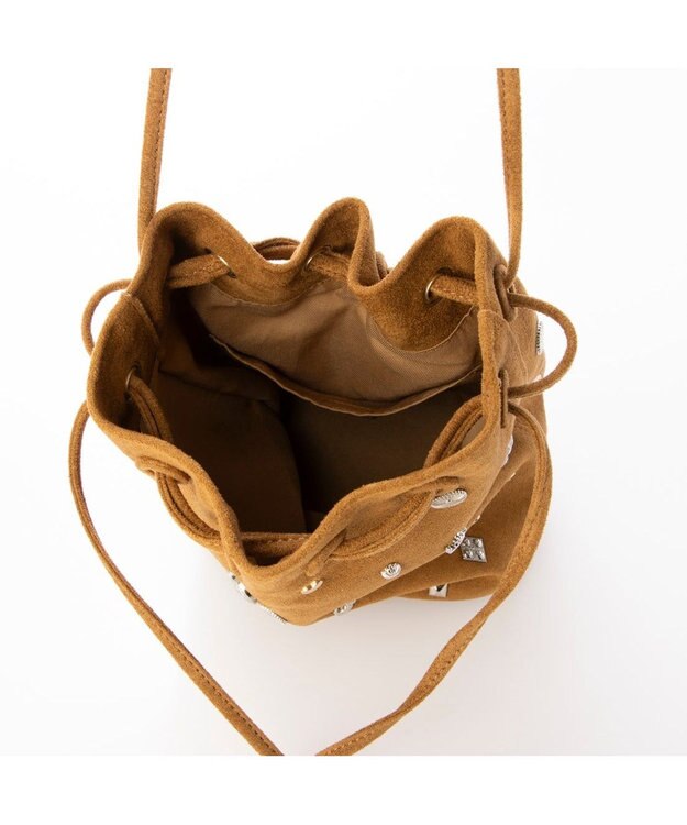 UNBILLION カカトゥ kakatoo / スエード調スタッズドロストバッグ キャメル