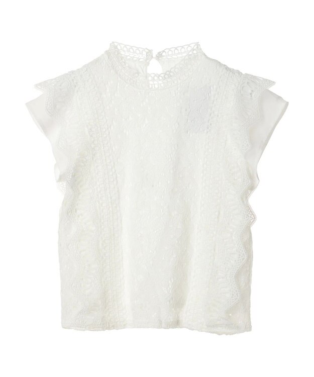 Green Parks ・Ｐｅｔｉｔ　Ｆｌｅｕｒ　フレンチレーシ－ブラウス Off White