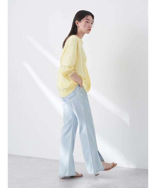 earth music&ecology シアーニットカーディガン Light Yellow