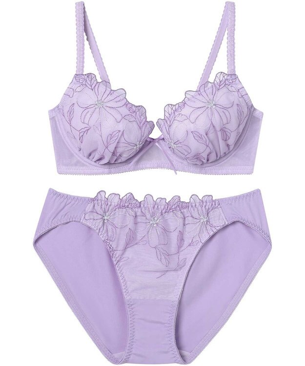 AMPHI ブラジャー ショーツセット 自然なまる胸メイク 【ブラ＆ショーツセット】 上下セット ブラ BCC231 アンフィ／ワコール バイオレット