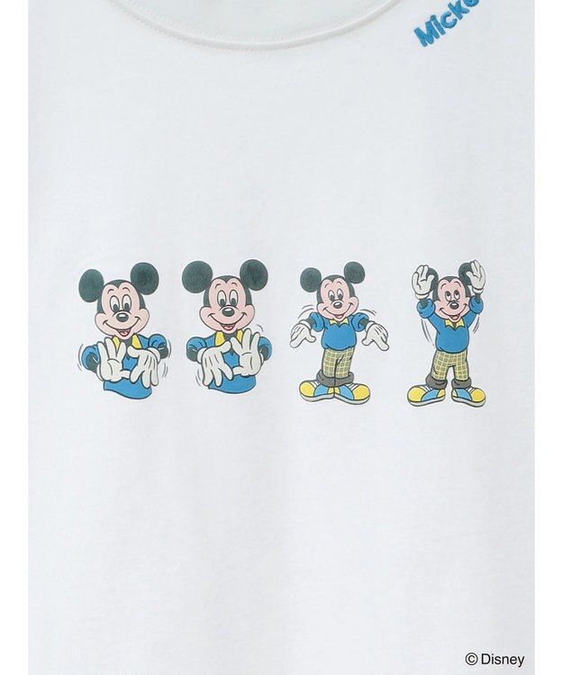Green Parks ミッキーフレンド／体操プリント半袖ＴＥＥ Off White
