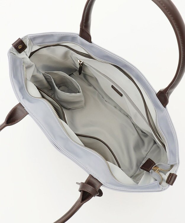 J.PRESS LADIES 【A4サイズ収納可】 ナイロン トート バッグ ライトグレー系