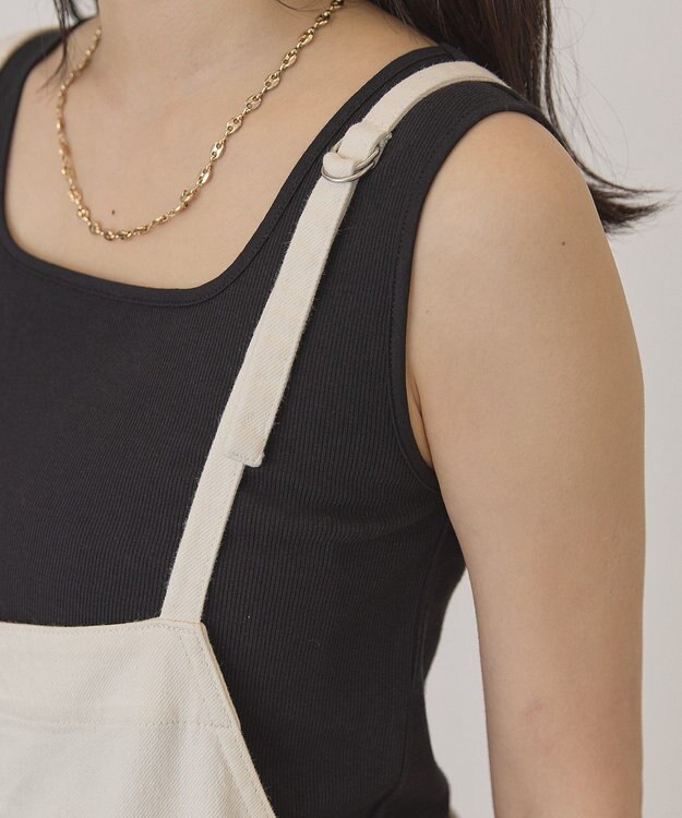 AMERICAN HOLIC デニムスクエアサロペット Ivory