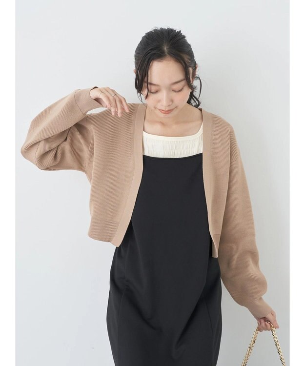 earth music&ecology バックリボンボレロ Beige