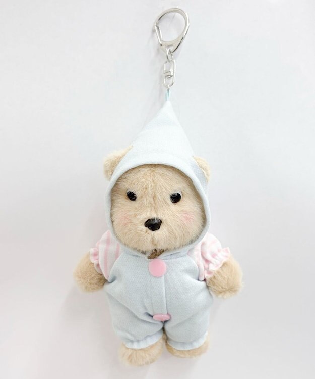 WEGO フードサロペくまちゃんぬいぐるみキーホルダー サックス