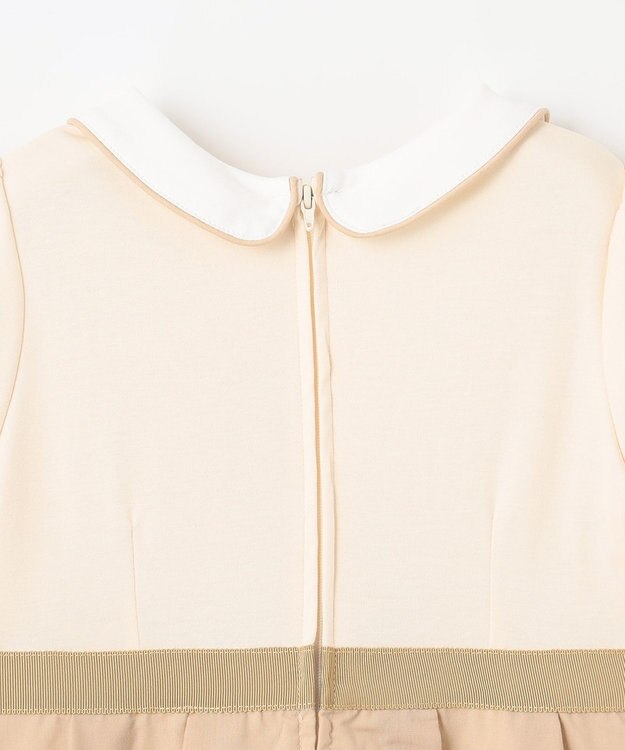 組曲 KIDS 【110-140㎝】フラワーパネルボーダー ワンピース ベージュ系