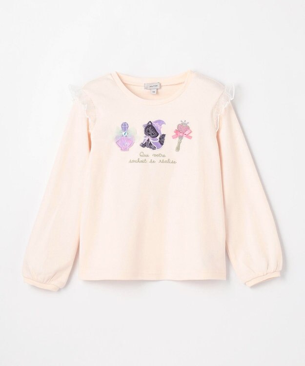 ANY KIDS マジカルキャット長袖Tシャツ エクリュ