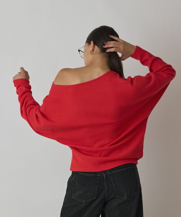 GRACE CONTINENTAL アシメテレコカットトップ レッド