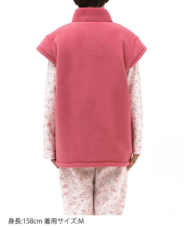 Wing ベスト フリース素材 あったか 冬 3分袖 レディース EX2071 ウイング／ワコール ロマンピンク