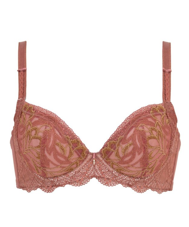 BRADELIS New York 【BRADELIS New York / 育乳ブラ・STEP2 寄せる】ローズステップ2ブラ23A1  脇高設計でスッキリ補正するブラ テラコッタ