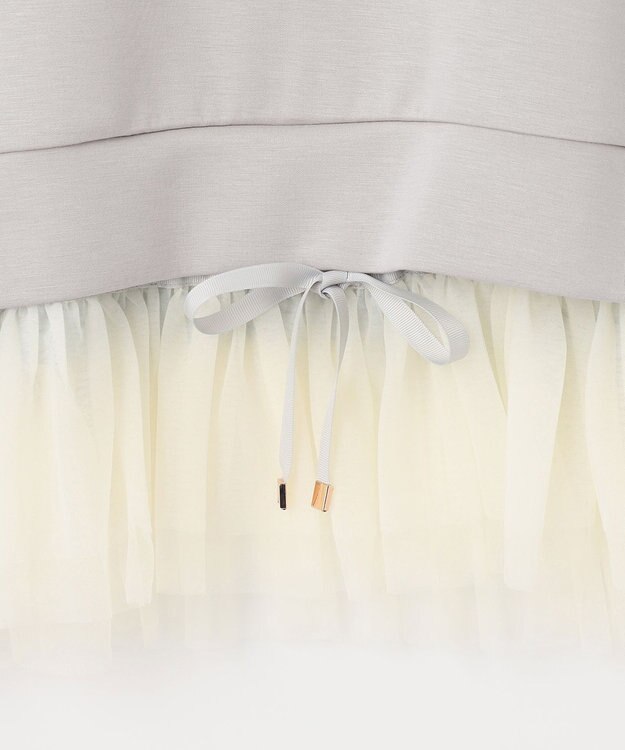 Feroux チュールコンビダンボール プルオーバー ライトグレー系