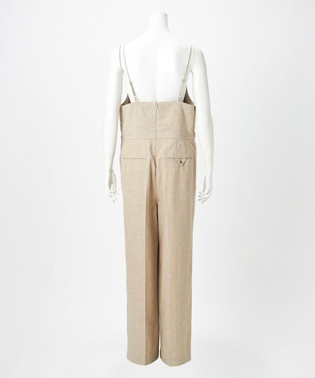 23区 【GOLD LABEL】リネンツイル サイドフリンジ オールインワン ベージュ系