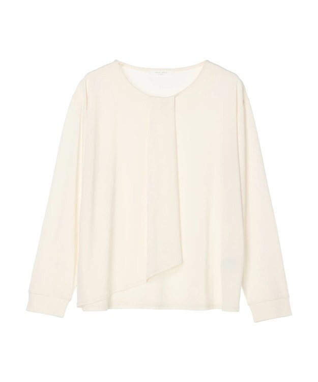 Green Parks ＢＰ　襟タック長袖ブラウソー Off White