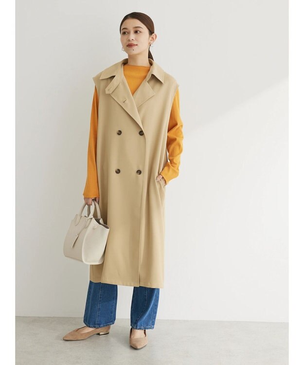 Green Parks トレンチロングジレ Beige