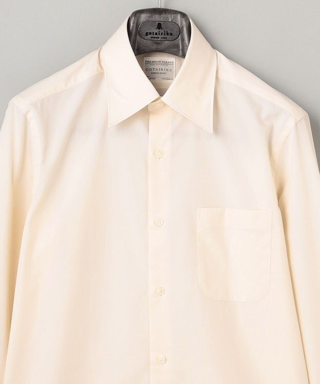 GOTAIRIKU 【形態安定】PREMIUMPLEATS_レギュラーカラー _通年ドレスシャツ(25年秋冬限定色) アイボリー系