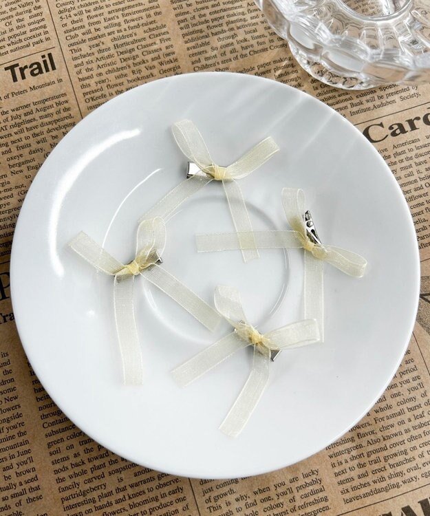 WEGO L4Pミニリボンクリップ ホワイトアイボリー