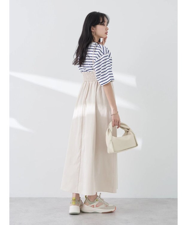 earth music&ecology ＢＯＸシルエットＴ（汗じみ防止） Border