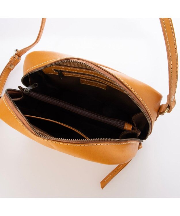 UNBILLION ピークスピーク PEAKSPEAK / 牛革パッチワークスクエアショルダー キャメル